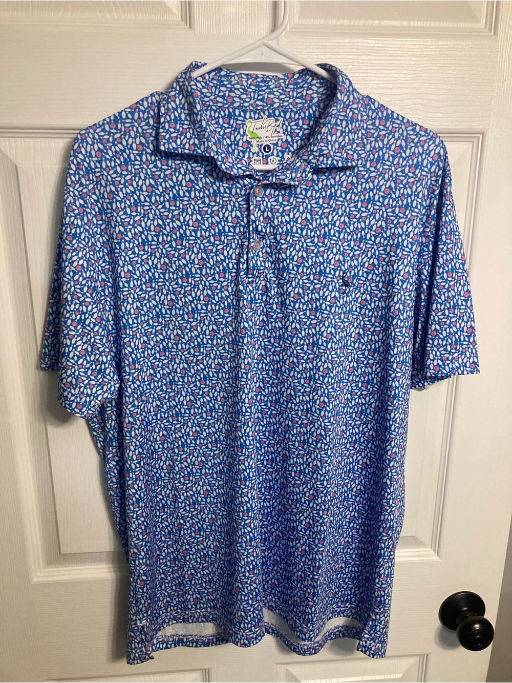 Tailorbyrd Blue & Pink Bowling pin Polo Shirt